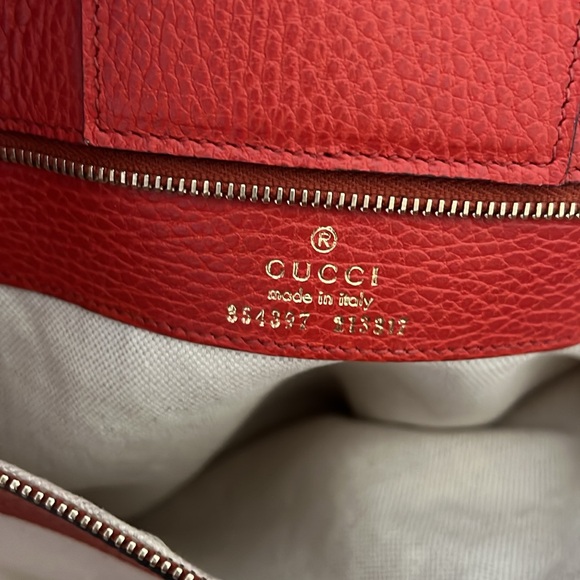 EUC Gucci Red Swing Large Leather Shopper Tote with Original Dust Bag - Picture 12 of 13